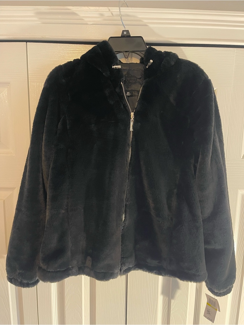 Jou Jou Black Plush Hooded Teddy Jacket